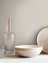 Shimmering Linen Ivory Wallpaper with Textured Linen Pattern, Transitional Style - York SI24373