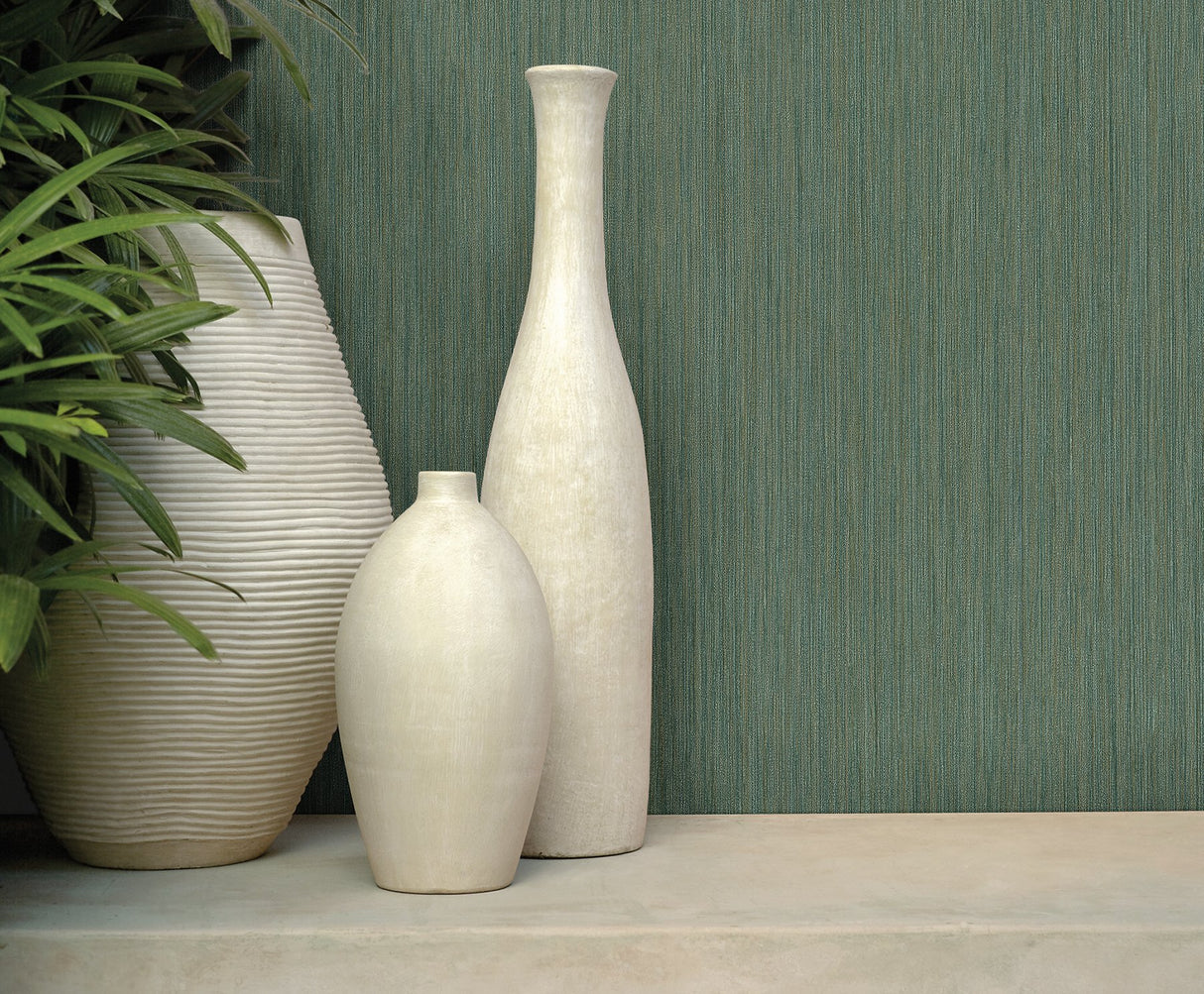 Soft Rain Teal Wallpaper with Textured Modern Striations - York SI24614