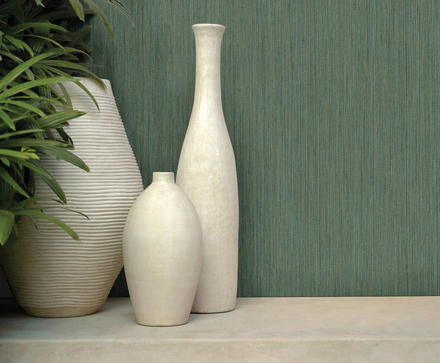 Soft Rain Teal Wallpaper with Textured Modern Striations - York SI24614