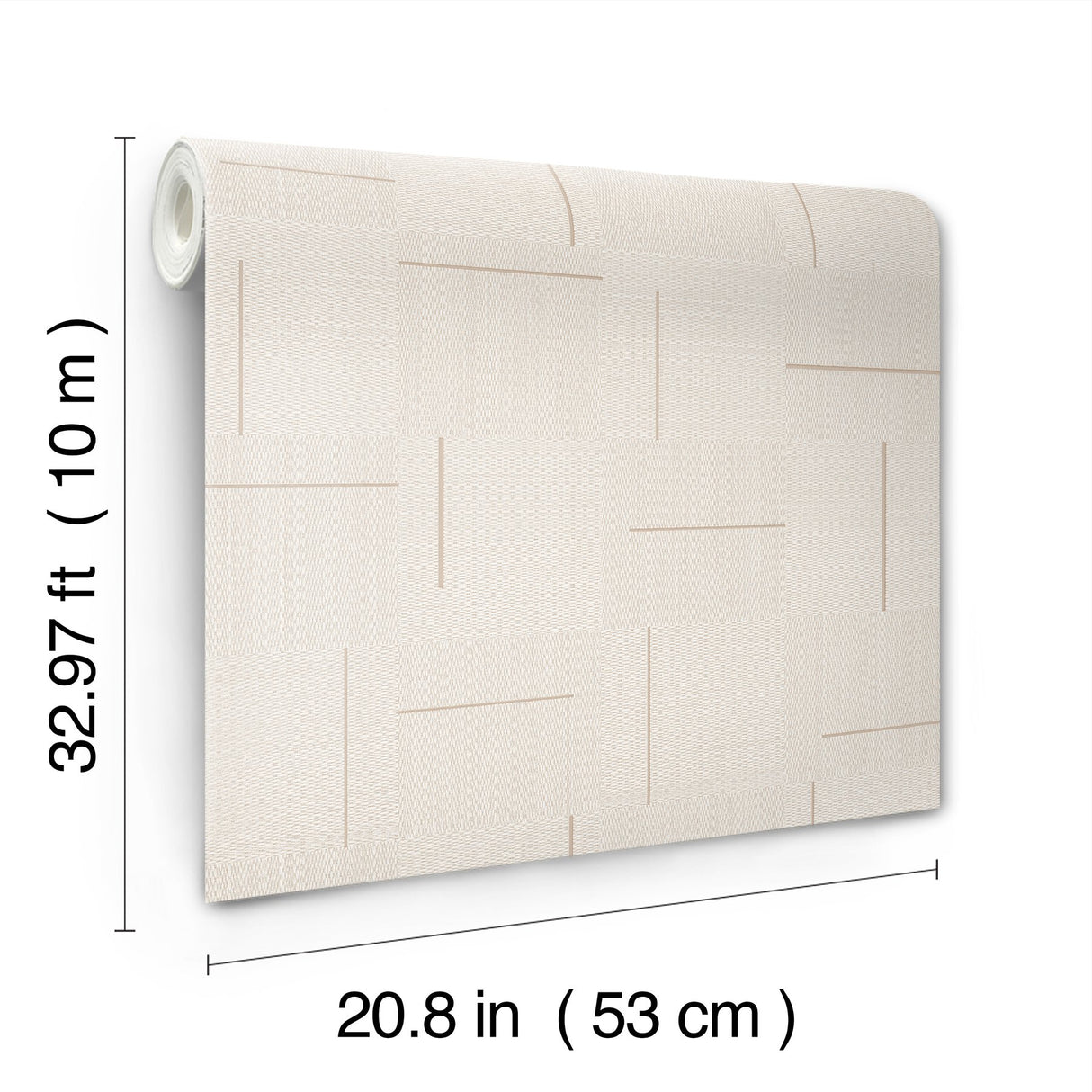 Geo Block Weave Linen Wallpaper in Beige Geometric Modern Pattern - York SI24900