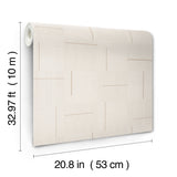 Geo Block Weave Linen Wallpaper in Beige Geometric Modern Pattern - York SI24900