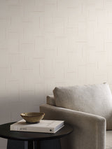 Geo Block Weave Linen Wallpaper in Beige Geometric Modern Pattern - York SI24900