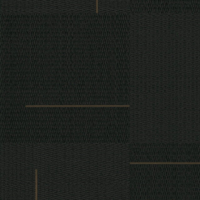 Geo Block Weave Black Wallpaper with Modern Geometric Checkerboard Pattern - York SI24905
