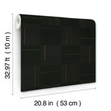 Geo Block Weave Black Wallpaper with Modern Geometric Checkerboard Pattern - York SI24905