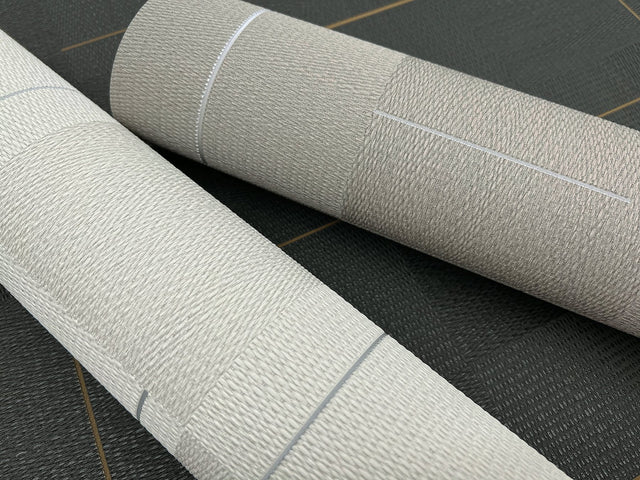 Geo Block Weave Ivory Wallpaper with Modern Geometric Pattern - York SI24906