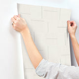 Geo Block Weave Ivory Wallpaper with Modern Geometric Pattern - York SI24906