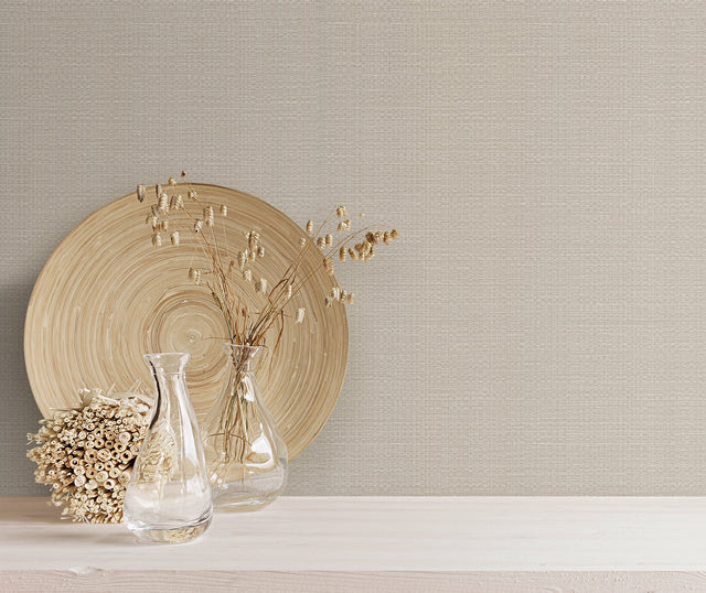 Bali Basketweave Beige Wallpaper with Modern Weave Texture - York SI24920