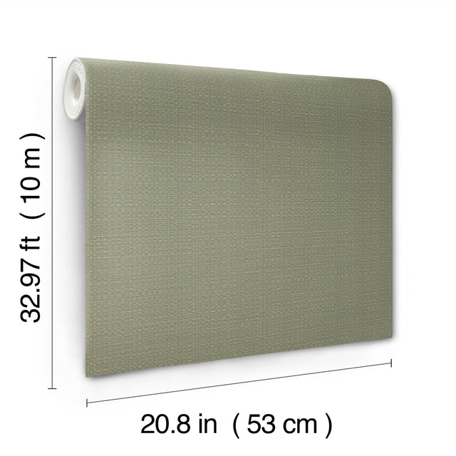 Bali Basketweave Sage Wallpaper with Modern Woven Texture - York SI24922