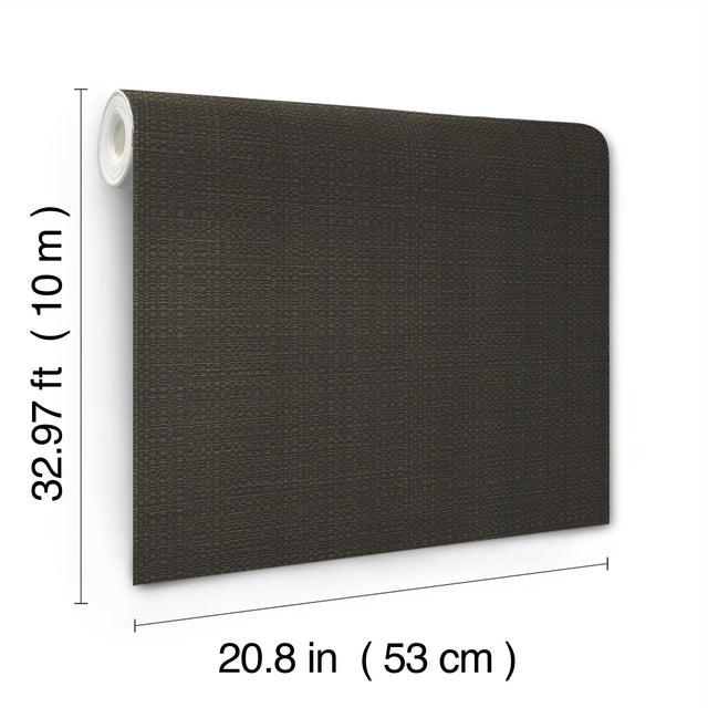 Bali Basketweave Black Wallpaper with Modern Weave Texture - York SI24927