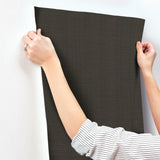 Bali Basketweave Black Wallpaper with Modern Weave Texture - York SI24927