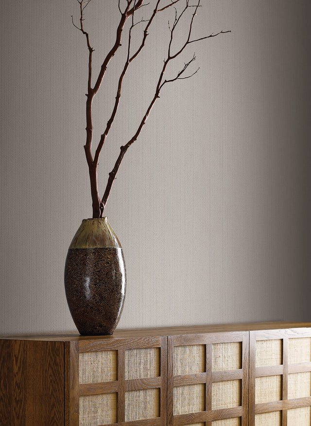 Dutch Braid Light Taupe Textured Vinyl Wallpaper - York SI24933