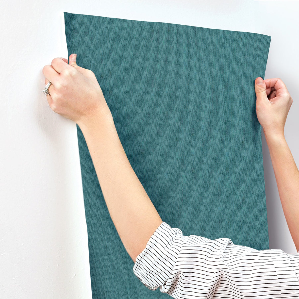 Dutch Braid Teal Wallpaper with Textured Rope Motif - York SI24934