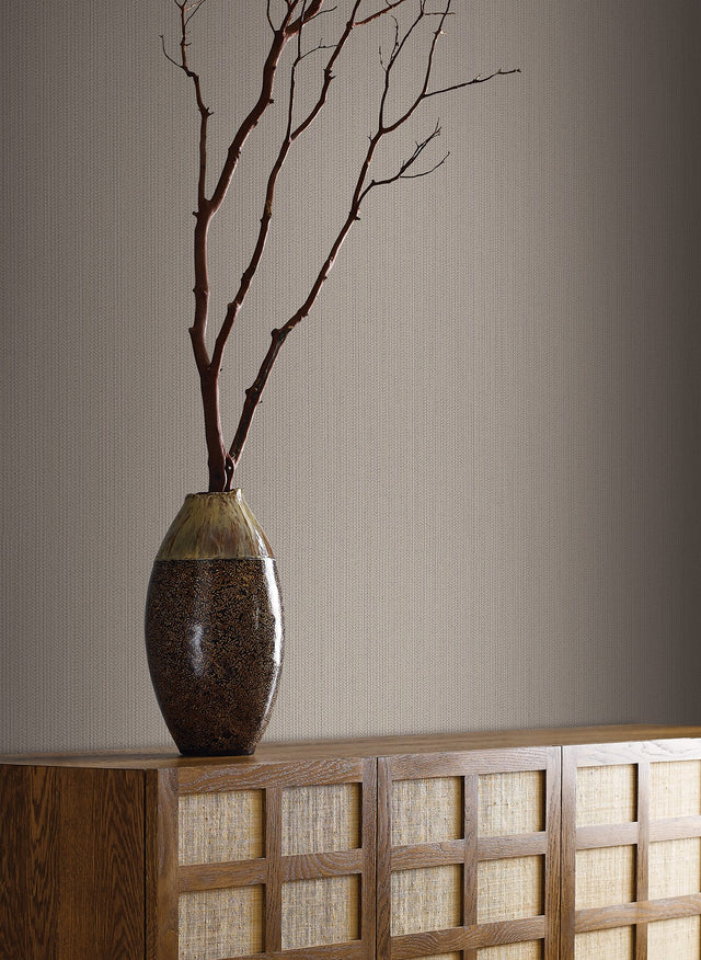 Dutch Braid Taupe Textured Vinyl Wallpaper - York SI24935