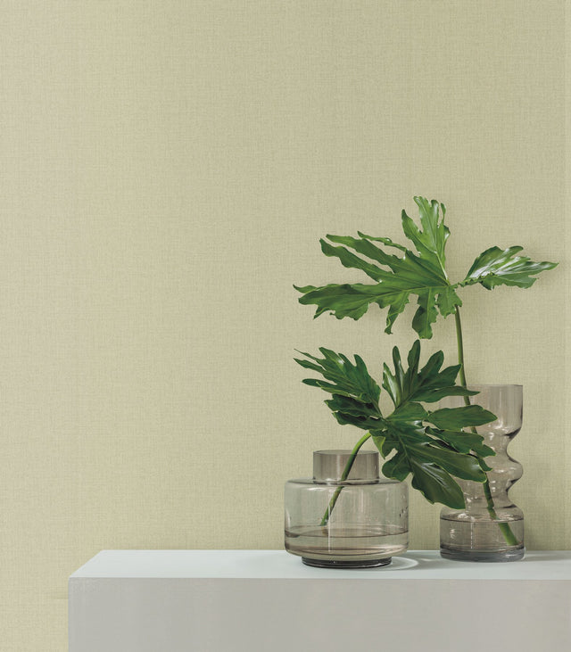 Su Tela Green Textured Wallpaper with Faux Basketweave Motif - York SI24951