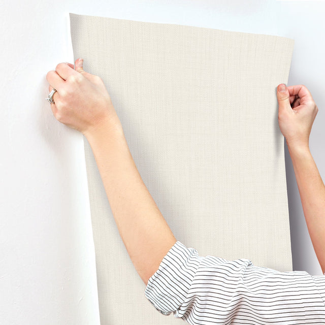 Sofia Weave Cream Textured Vinyl Wallpaper - York SI24980