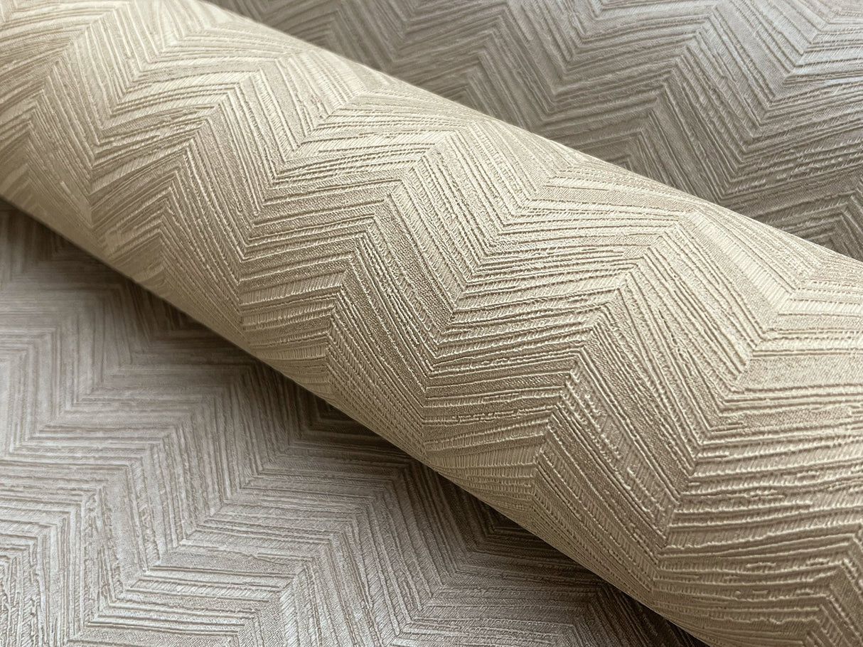 Raised Chevron Beige Wallpaper with Modern Chevron Texture - York SI25361