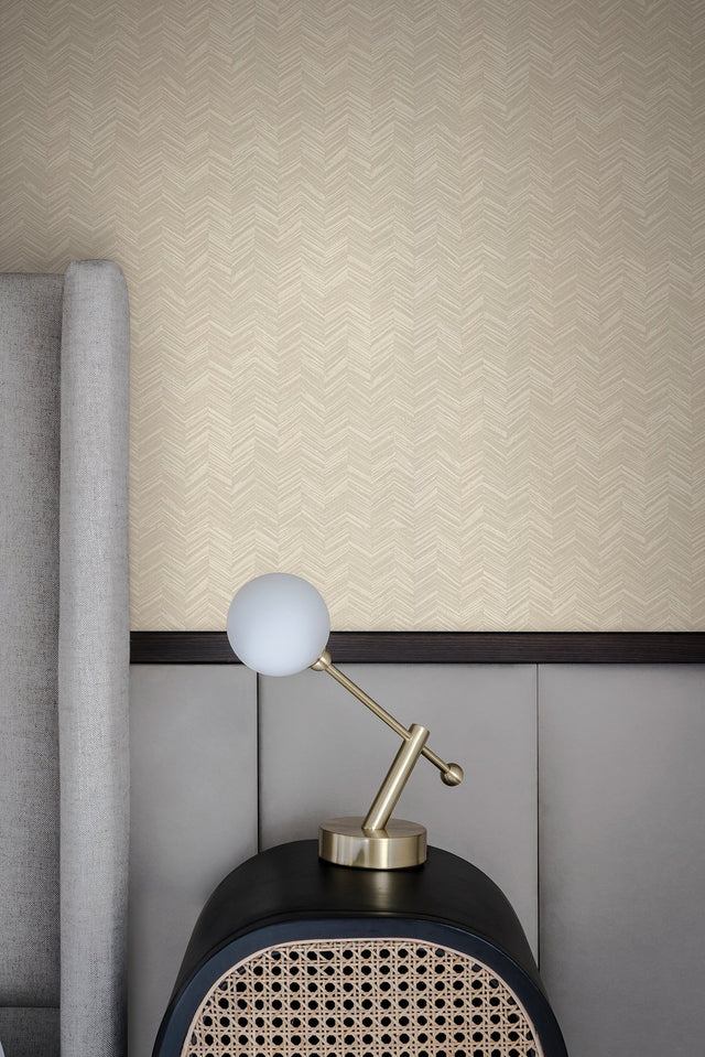 Raised Chevron Beige Wallpaper with Modern Chevron Texture - York SI25361