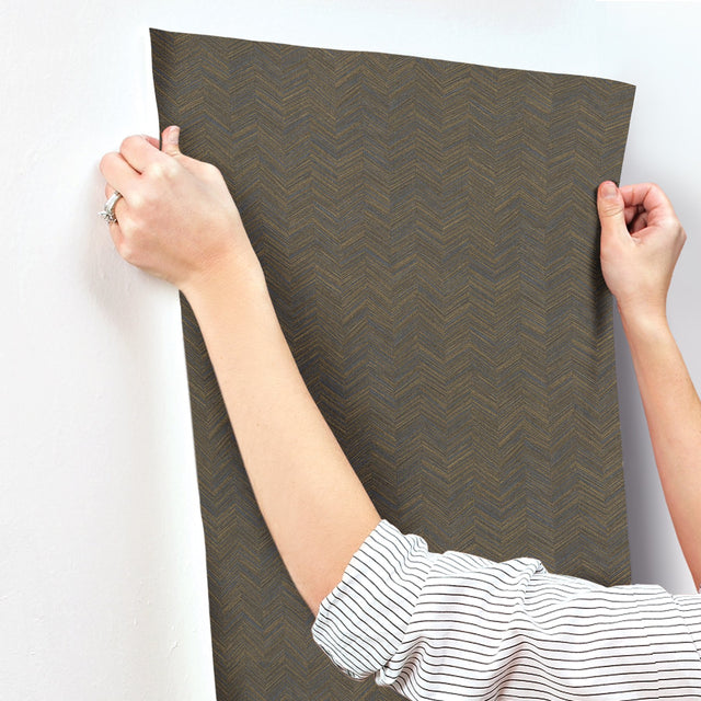 Raised Chevron Royal Blue Wallpaper with Modern Chevron Pattern - York SI25364