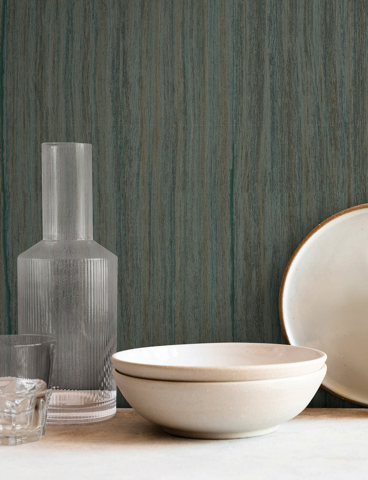 Wistman Stripe Teal by York Wallcoverings Textured Stripe Wallpaper – York Wallcoverings SI25715