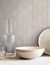 Basketry Dove Grey by York Wallcoverings Woven Texture Wallpaper – York Wallcoverings SI25723