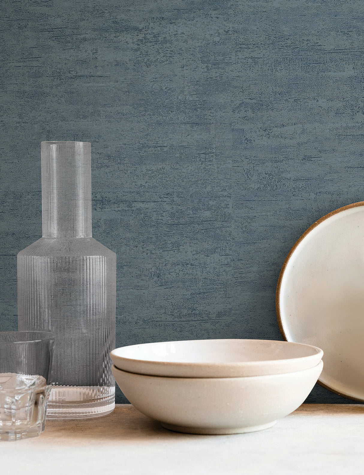 Weathered Stucco Dusty Blue by York Wallcoverings Textured Vinyl Wallpaper – York Wallcoverings SI25752