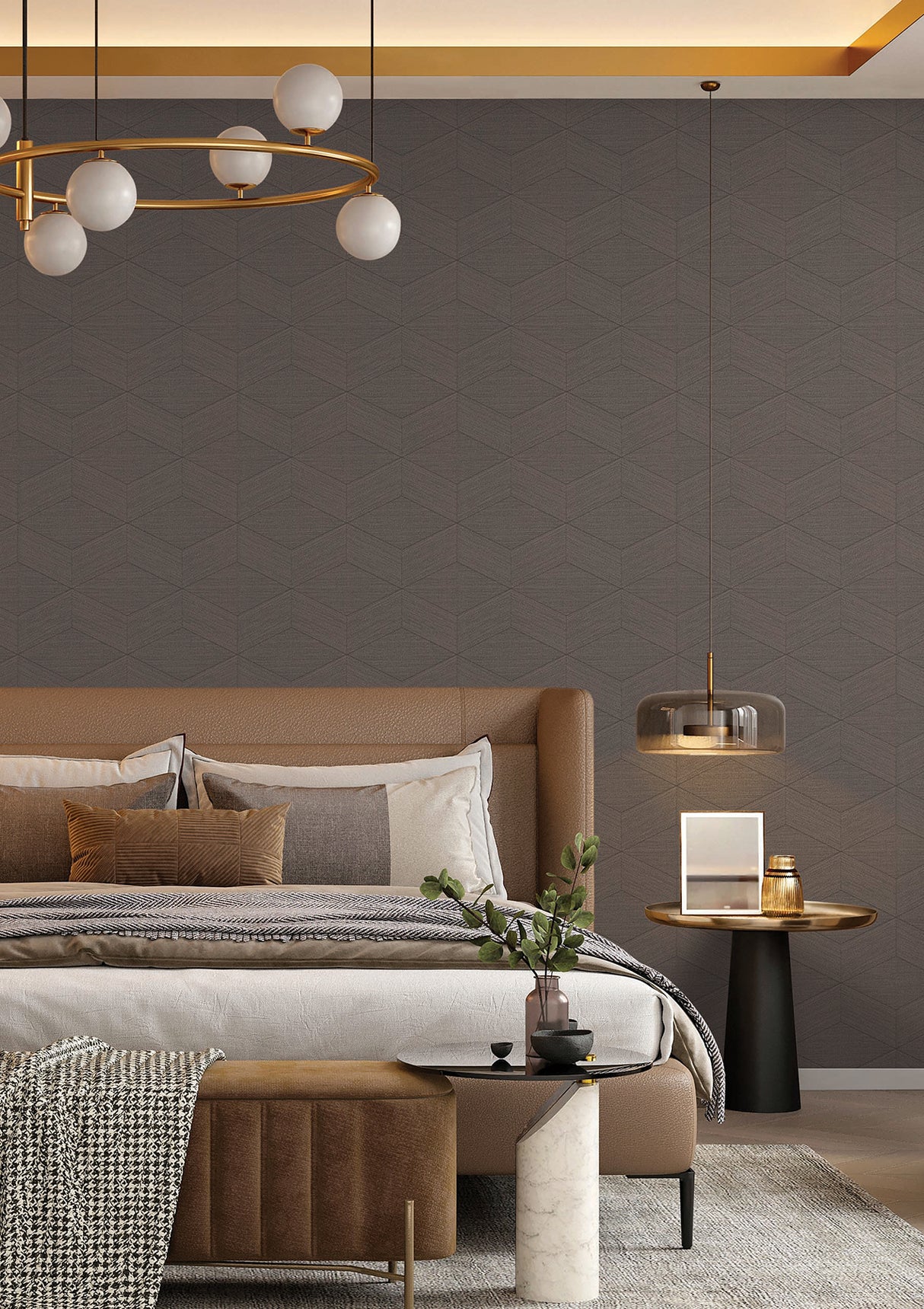 Huntsman Mushroom by York Wallcoverings Geometric Faux Grasscloth Wallpaper – York Wallcoverings SI25834