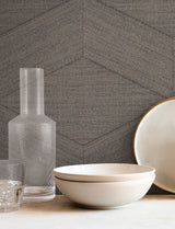 Huntsman Mushroom by York Wallcoverings Geometric Faux Grasscloth Wallpaper – York Wallcoverings SI25834
