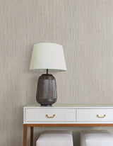 Washed Ramie Dove Grey by York Wallcoverings Faux Grasscloth Vinyl Wallpaper – York Wallcoverings SI25853