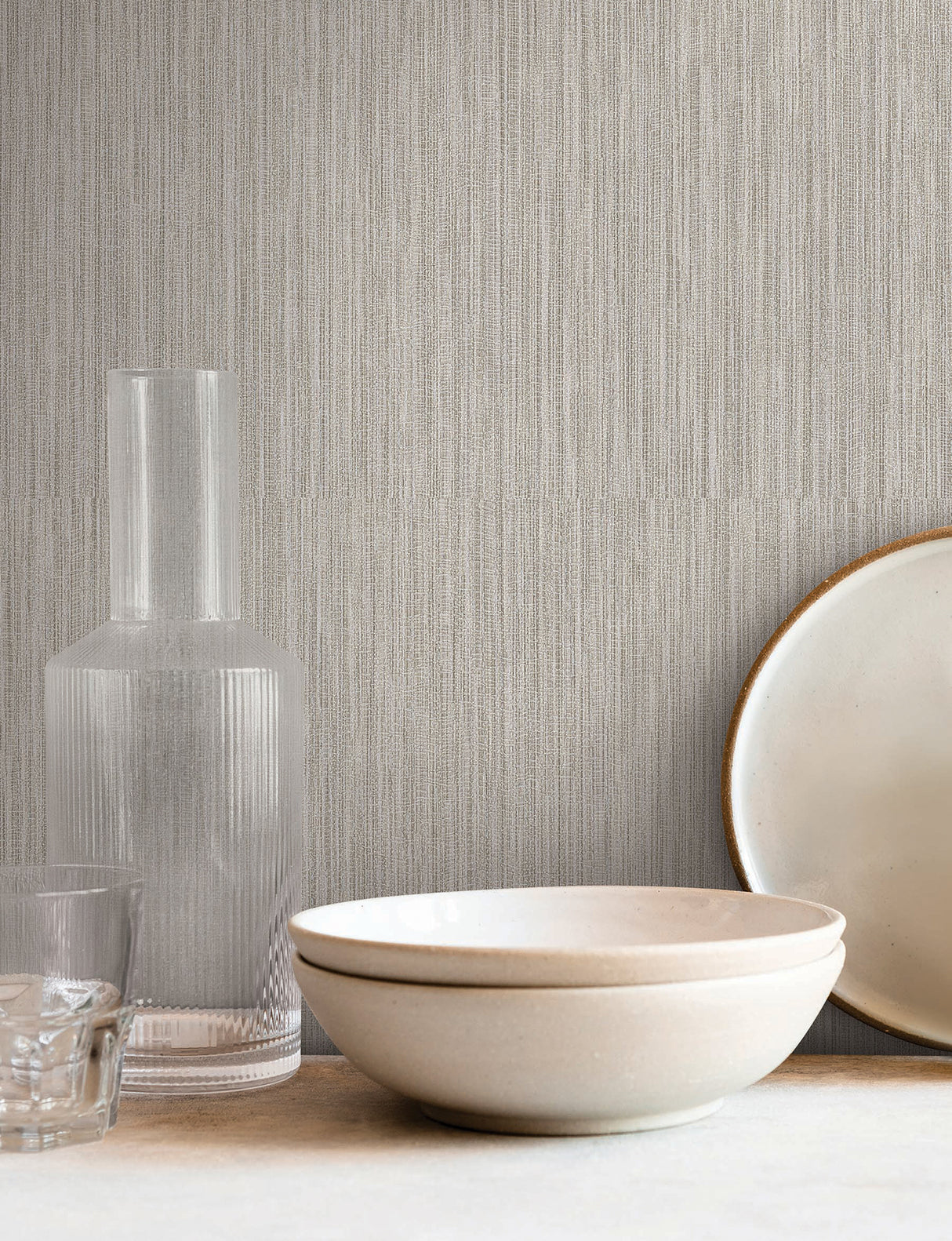 Washed Ramie Dove Grey by York Wallcoverings Faux Grasscloth Vinyl Wallpaper – York Wallcoverings SI25853