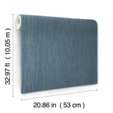Washed Ramie Cobalt by York Wallcoverings Faux Grasscloth Vinyl Wallpaper – York Wallcoverings SI25856