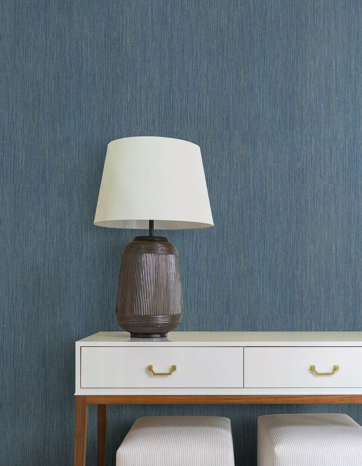 Washed Ramie Cobalt by York Wallcoverings Faux Grasscloth Vinyl Wallpaper – York Wallcoverings SI25856