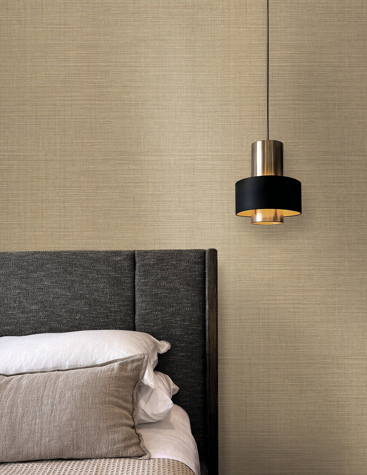 Lotus Silk Hazelnut by York Wallcoverings Vinyl on Non Woven Wallpaper – York Wallcoverings SI25876