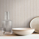 Cording Stripe Pearl by York Wallcoverings Vinyl on Non Woven Wallpaper – York Wallcoverings SI26121