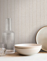 Cording Stripe Pearl by York Wallcoverings Vinyl on Non Woven Wallpaper – York Wallcoverings SI26121