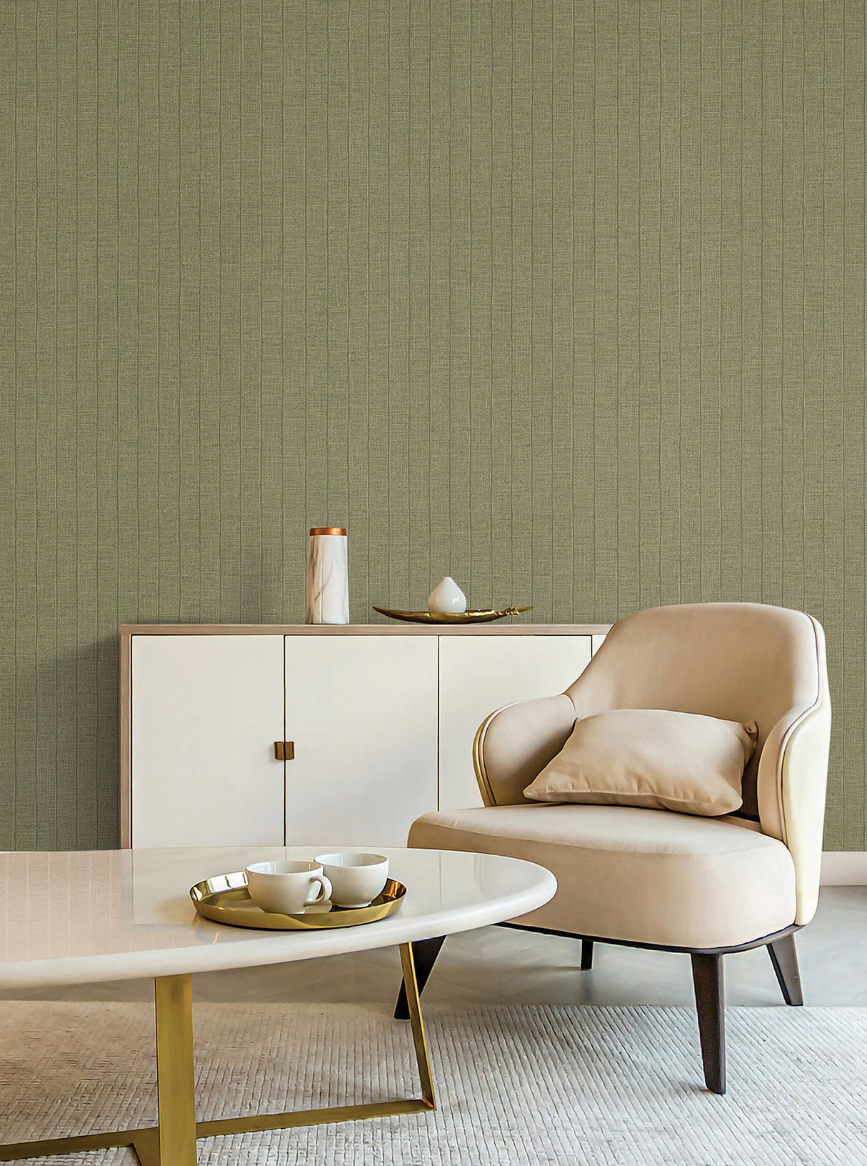 Cording Stripe Moss by York Wallcoverings Textured Stripe Vinyl Wallpaper – York Wallcoverings SI26123