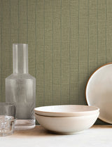 Cording Stripe Moss by York Wallcoverings Textured Stripe Vinyl Wallpaper – York Wallcoverings SI26123