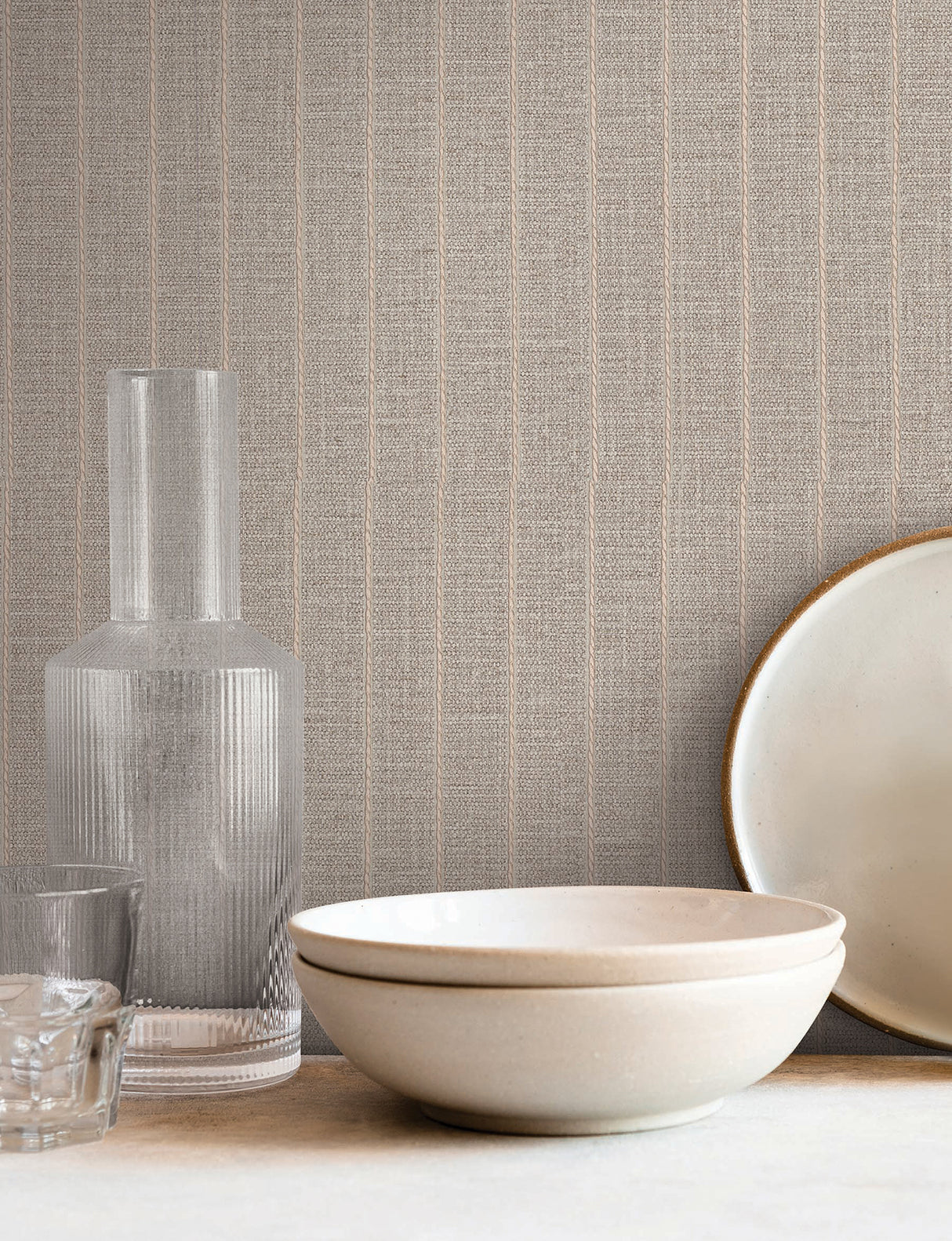 Cording Stripe Smoke by York Wallcoverings Striped Vinyl on Non Woven Wallpaper – York Wallcoverings SI26124
