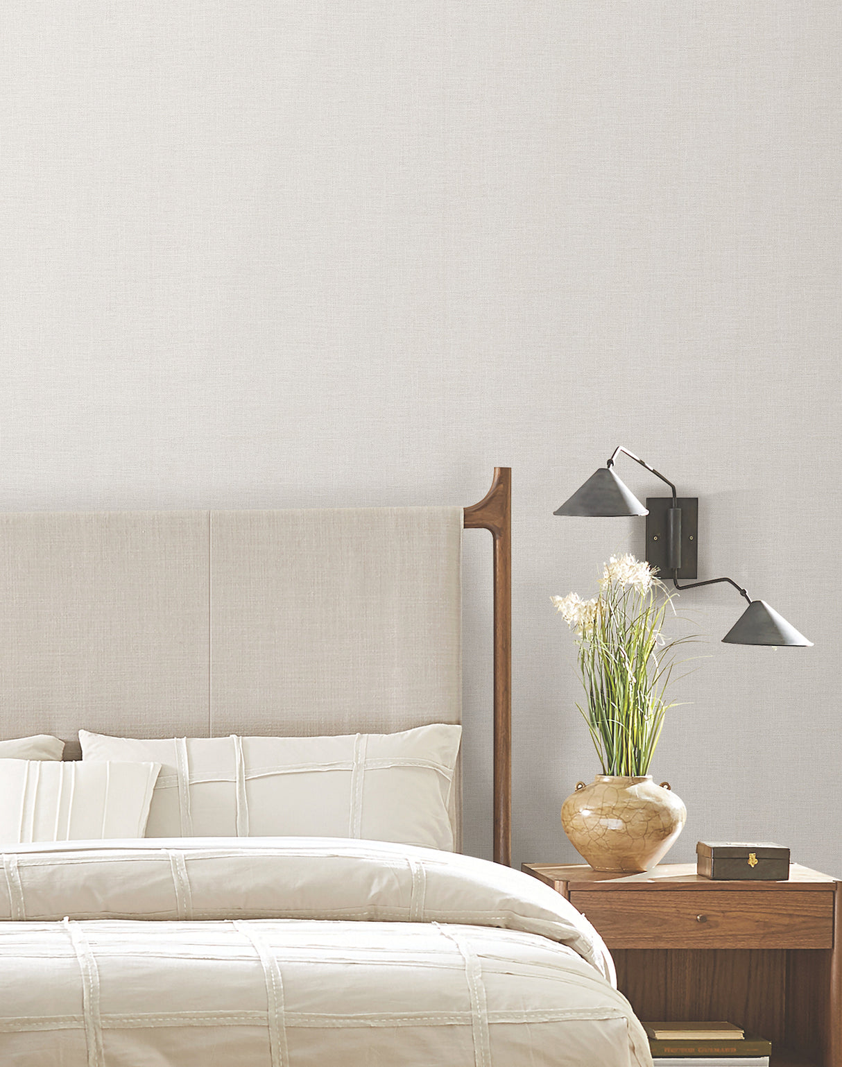 Loom White by York Wallcoverings Weave Vinyl Wallpaper- York Wallcoverings SI26143