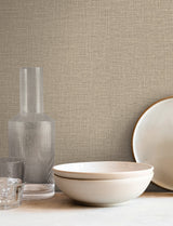 Loom Hazelnut by York Wallcoverings Textured Weave Wallpaper – York Wallcoverings SI26144