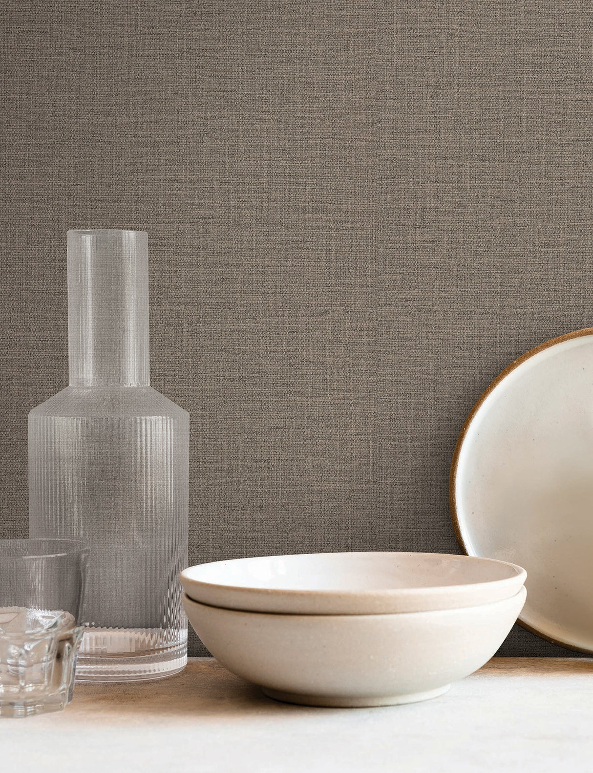 Loom Mushroom by York Wallcoverings Textured Weave Vinyl Wallpaper – York Wallcoverings SI26157