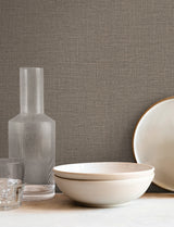 Loom Mushroom by York Wallcoverings Textured Weave Vinyl Wallpaper – York Wallcoverings SI26157