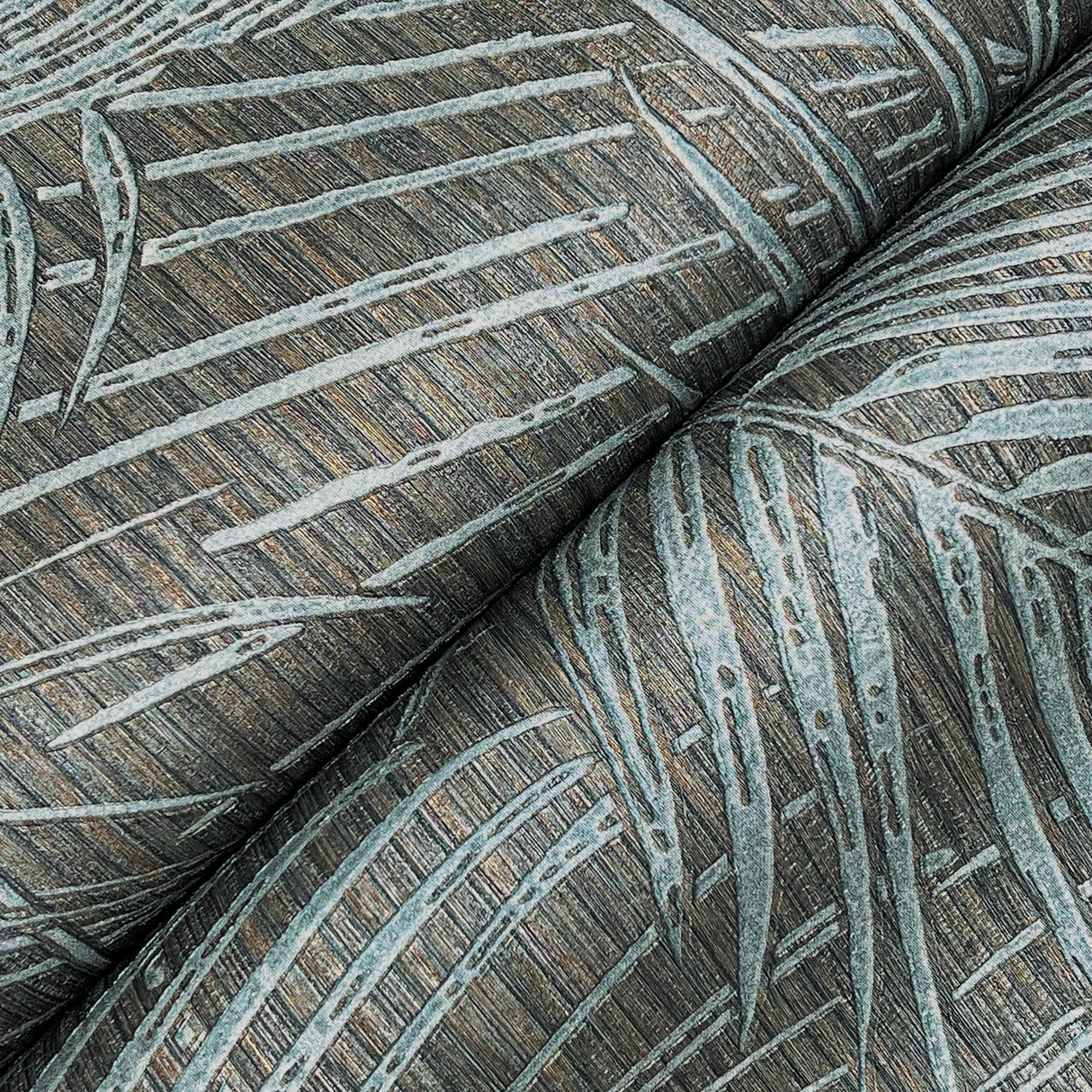 Della Palm Blue Multi by York Wallcoverings Textured Tropical Wallpaper – York Wallcoverings SI50610