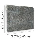 Della Palm Blue Multi by York Wallcoverings Textured Tropical Wallpaper – York Wallcoverings SI50610