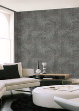 Della Palm Blue Multi by York Wallcoverings Textured Tropical Wallpaper – York Wallcoverings SI50610