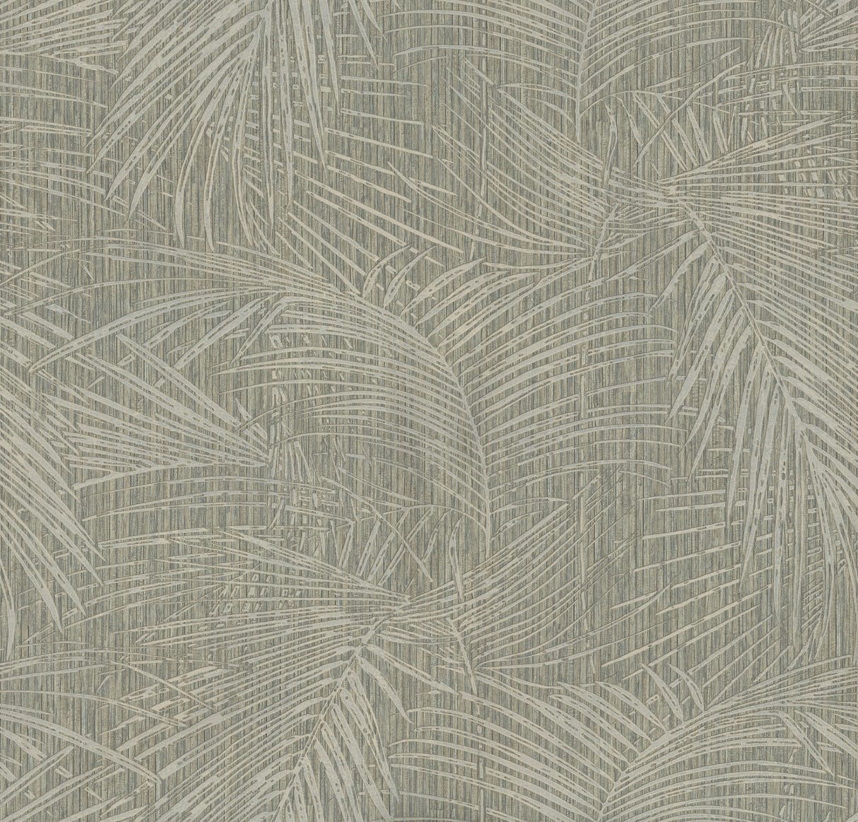 Della Palm Dark Taupe palm leaf wallpaper pattern by York Wallcoverings