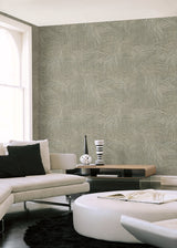 Della Palm Dark Taupe by York Wallcoverings Vinyl on Non Woven Wallpaper – York Wallcoverings SI50612