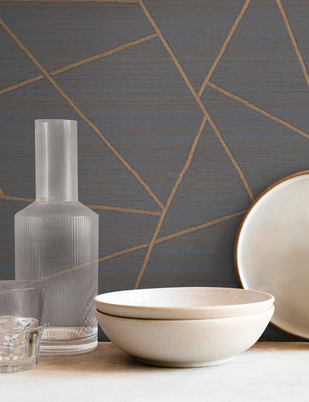 Lisle Sapphire by York Wallcoverings Geometric Vinyl Wallpaper – York Wallcoverings SI6820
