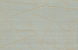 Lisle Lake Wallpaper by York Wallcoverings, geometric metallic lines on lake blue ground