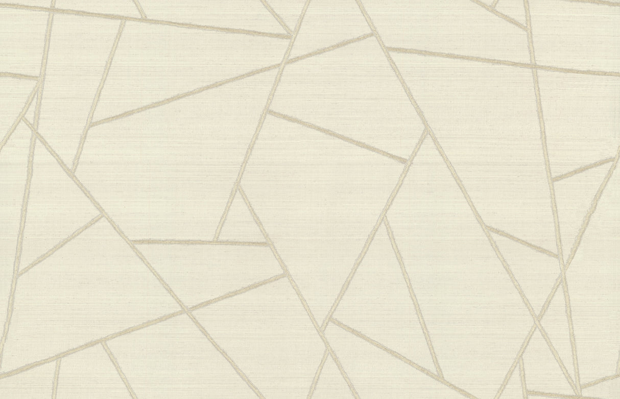 Lisle Ivory geometric stitched vinyl wallpaper roll SI6823 by York Wallcoverings