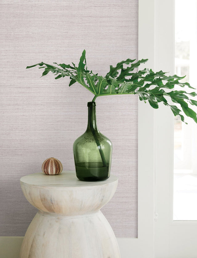 Milano Silk Dusty Lavender Wallpaper with Solid Textured Pattern, Traditional Style - York SI6844